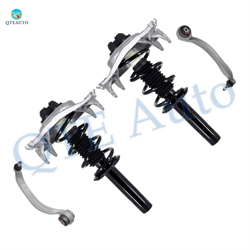 Set of 4 Front Lower Rearward Control Arm Ball Joint-Quick Complete Strut-Coil Spring Assembly For 2009 Audi A4
