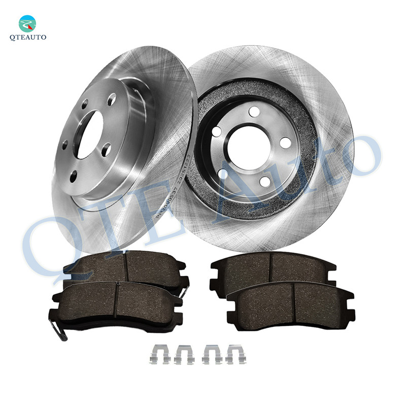 Set of 6 Rear 297.7mm Brake Disc Rotors-Ceramic Brake Pad Kit For 2003 2004 Cadillac Seville