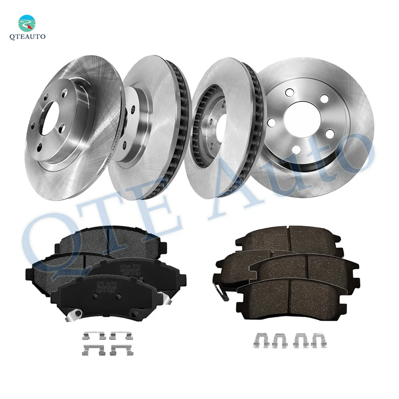 Set of 12 Front 303mm-Rear 297.7mm Brake Disc Rotors-Ceramic Brake Pad Kit To 2004 Cadillac Seville