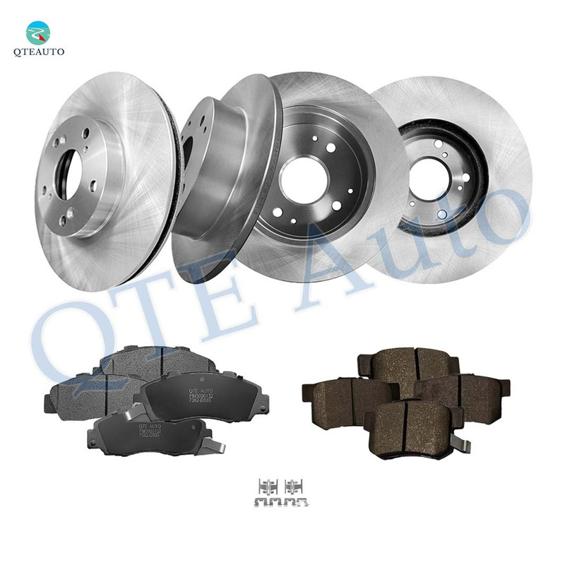 Set of 12 Front 282mm Brake Disc Rotors-7382-D503 Ceramic Brake Pad Kit-Rear 260mm Brake Disc Rotors-Ceramic Brake Pad Kit For 1998-2002 Honda Accord