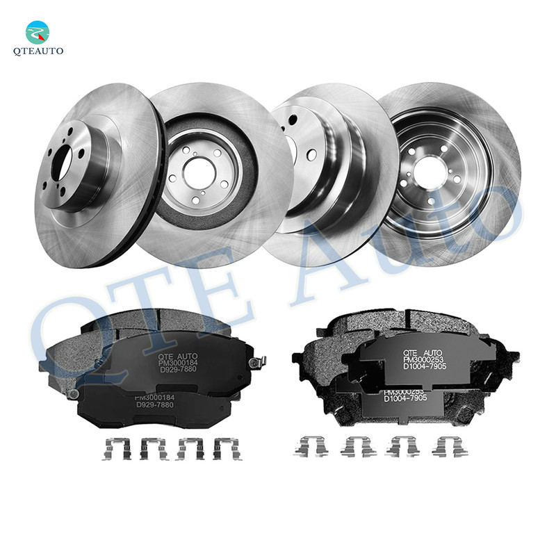 Set of 12 Front 294mm-Rear 265.8mm Brake Disc Rotors-Ceramic Brake Pad Kit For 2004-2008 Subaru Forester