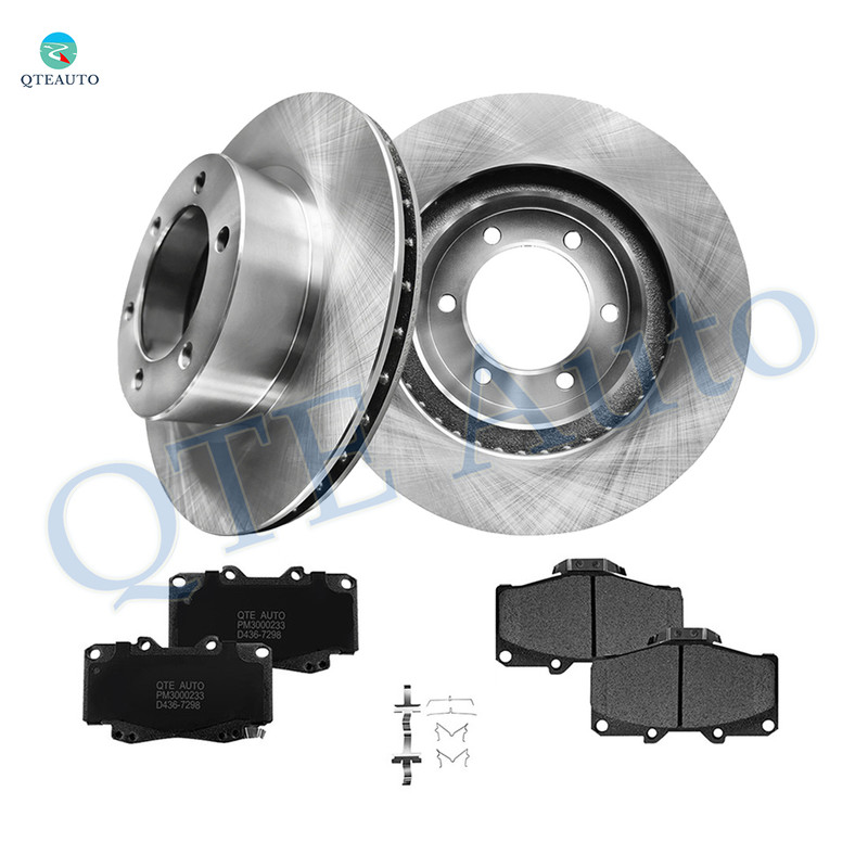 Set of 6 Front 318.2mm Brake Disc Rotors-Ceramic Brake Pad Kit For 2001 2002 Toyota 4Runner