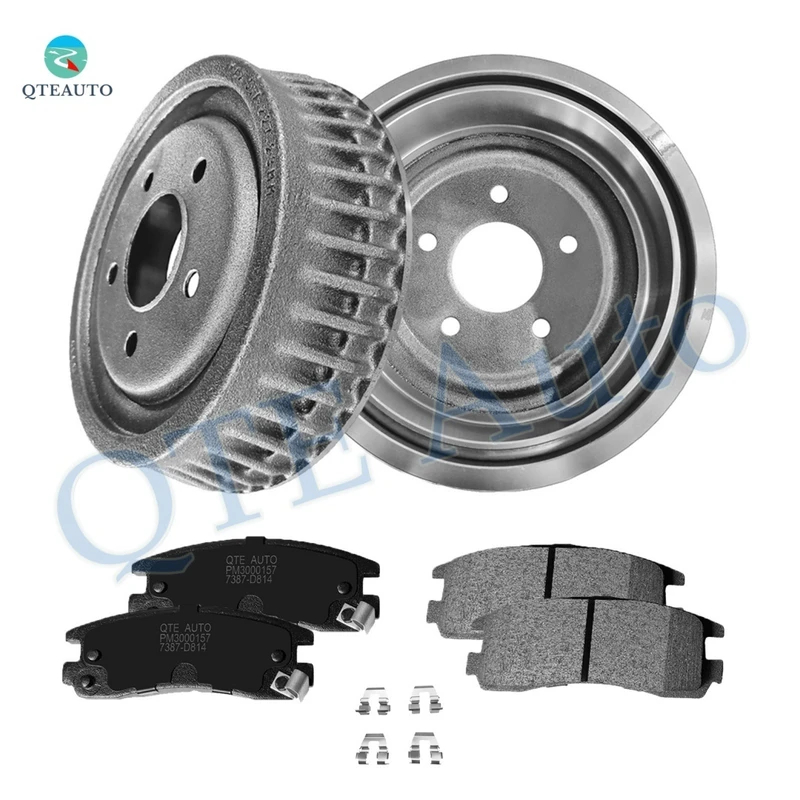 Set of 6 Rear 276.1mm Brake Drum-7387-D814 Ceramic Brake Pad Kit For 2002-2005 Chevrolet Venture