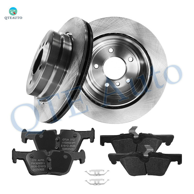 Set of 6 Rear 300mm Brake Disc Rotors-Ceramic Brake Pad Kit For 2013 BMW 328i xDrive
