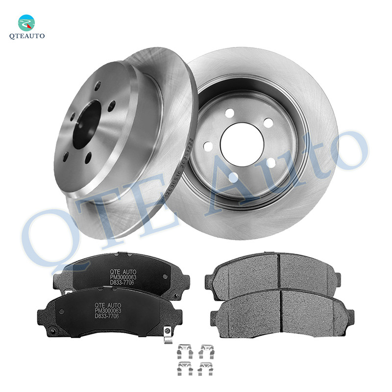 Set of 6 Rear 285mm Brake Disc Rotors-Ceramic Brake Pad Kit For 2002 Ford Explorer Sport