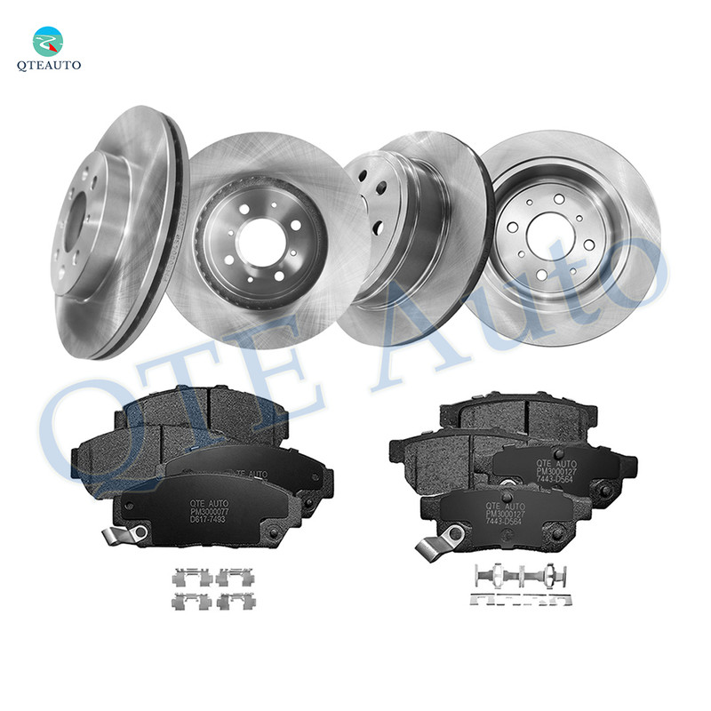 Set of 12 Front 261.5mm-Rear 238mm Brake Disc Rotors-Ceramic Brake Pad Kit For 1994-2001 Acura Integra