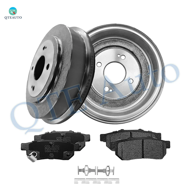 Set of 6 Rear 239.1mm Brake Drum-Ceramic Brake Pad Kit For 1993-1995 Honda Civic