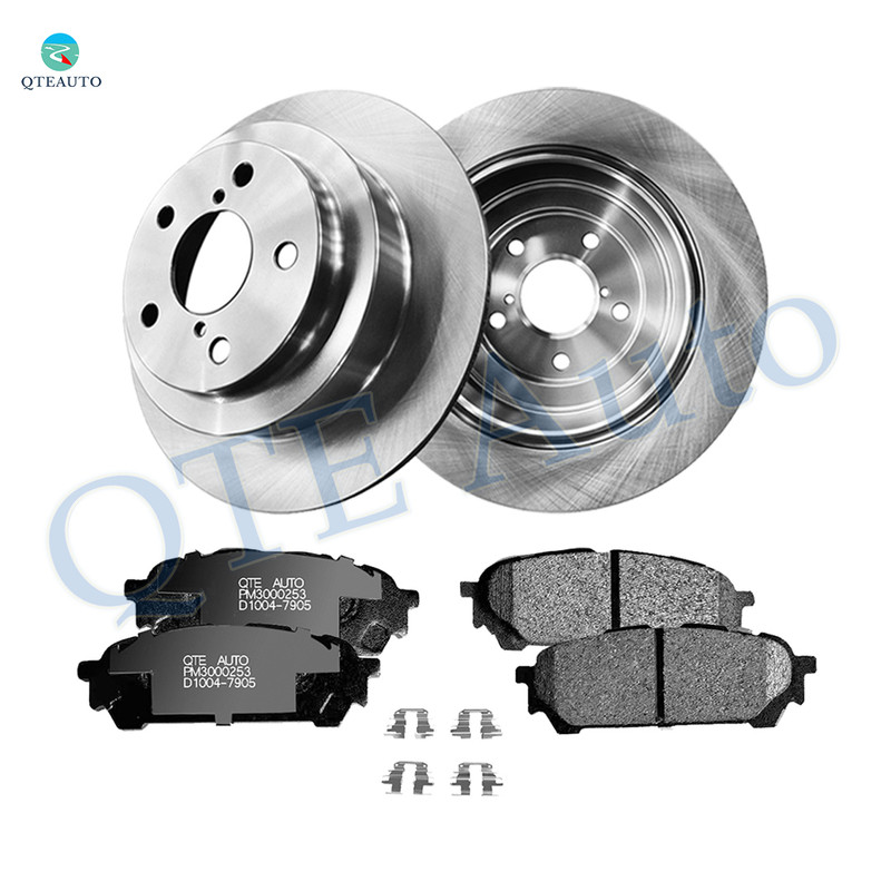 Set of 6 Rear 265.8mm Brake Disc Rotors-Ceramic Brake Pad Kit For 2004-2007 Subaru Impreza