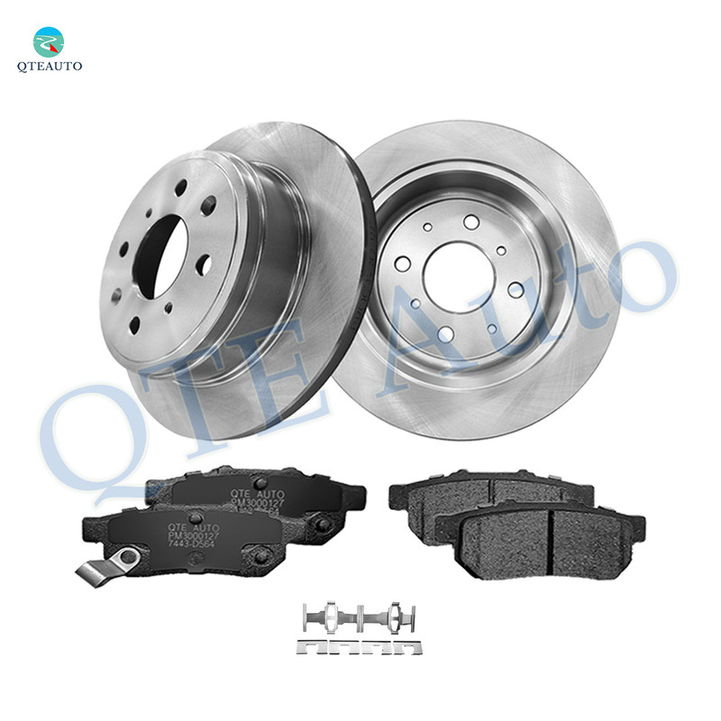 Set 6 Rear 238mm Brake Disc Rotors-Ceramic Brake Pad Kit For 1992-2001 Acura Integra