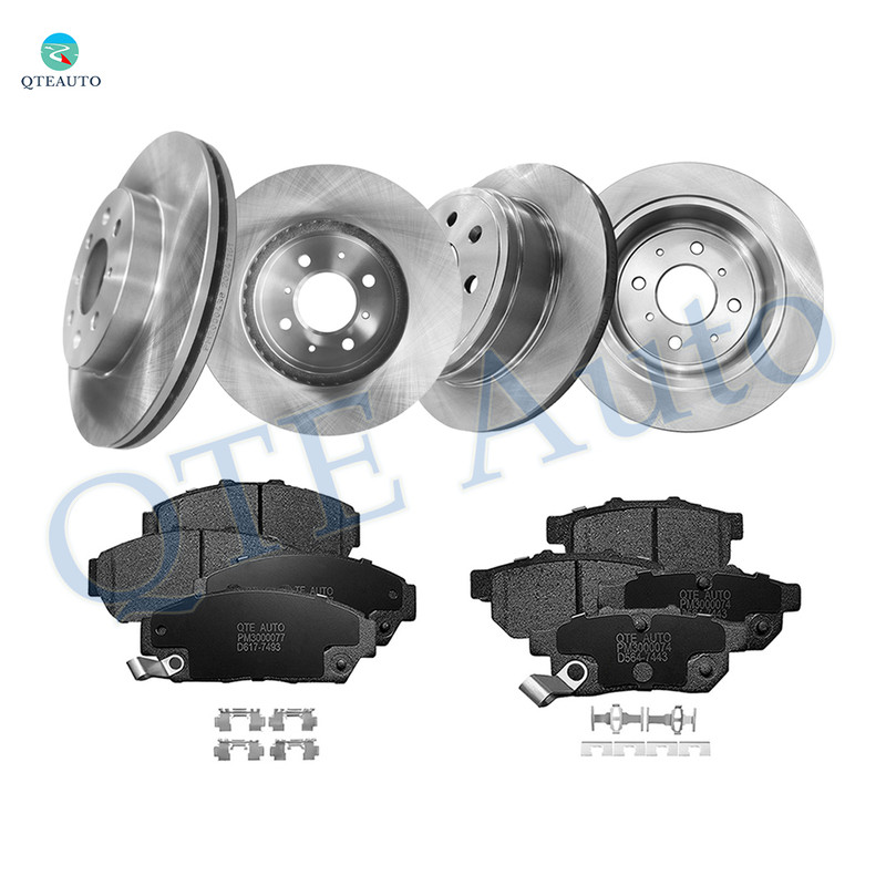 Set 12 Front 261.5mm-Rear 238mm Brake Disc Rotors-Ceramic Brake Pad Kit For 1994-2001 Acura Integra