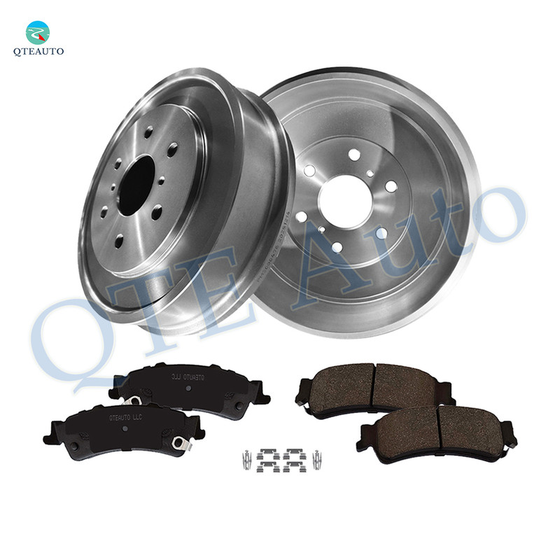 Set of 6 Rear 335.2mm Brake Drum-Ceramic Brake Pad Kit For 2007 Chevrolet Silverado 1500 Classic