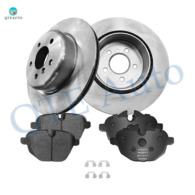 Set of 6 Rear 330mm Brake Disc Rotors-Ceramic Brake Pad Kit For 2014-2016 BMW 535d xDrive