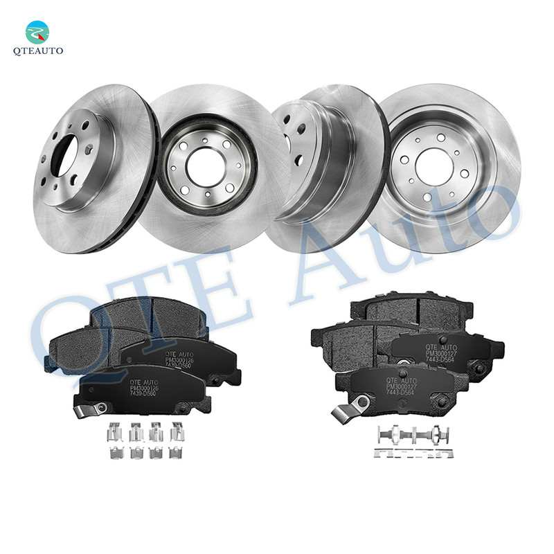 12 Front 239mm-Rear 238mm Brake Disc Rotors-Ceramic Brake Pad Kit For 1993 1994 1997 Honda Civic Del Sol