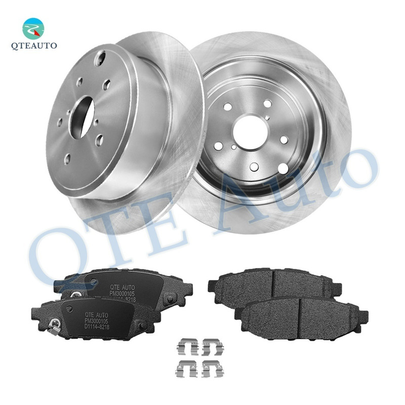 Set of 6 Rear 285.5mm Brake Disc Rotors-Ceramic Brake Pad Kit For 2015 Subaru WRX