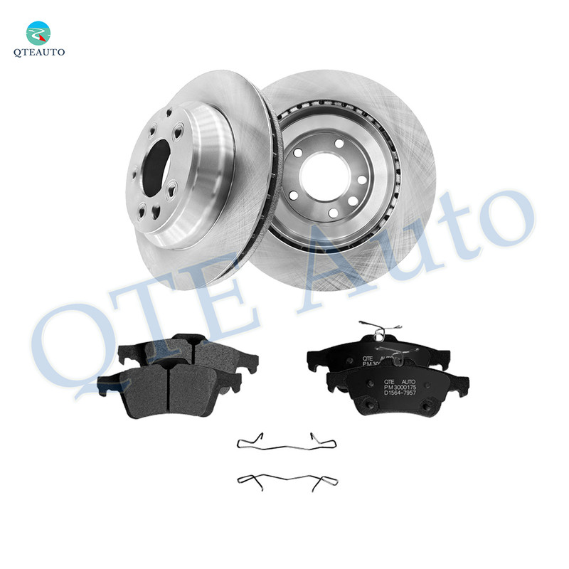 Set of 6 Rear 330mm Brake Disc Rotors-Ceramic Brake Pad Kit For 2006-2009 Jaguar XJR