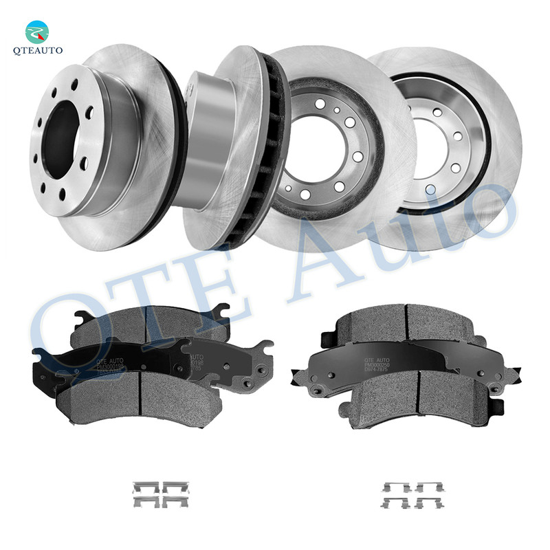 Set of 12 Front 325.2mm-Rear 330mm Brake Disc Rotors-Ceramic Brake Pad Kit For 2003-2007 GMC Savana 2500