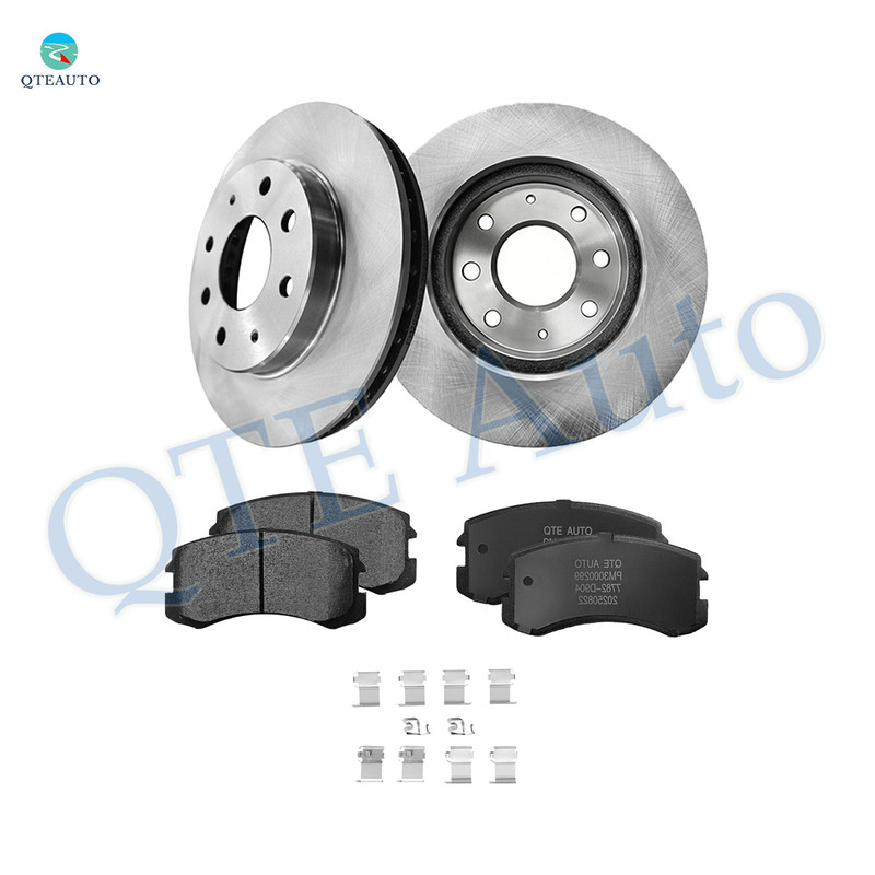 Set of 6 Front 256mm Brake Disc Rotors-Ceramic Brake Pad Kit For 2002-2007 Mitsubishi Lancer