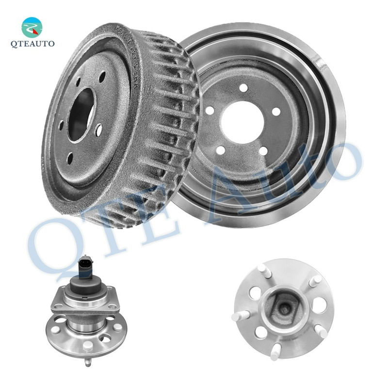Set of 4 Rear 276.1mm Brake Drum-Wheel Hub Bearing Assembly For 1997-2000 Chevrolet Malibu