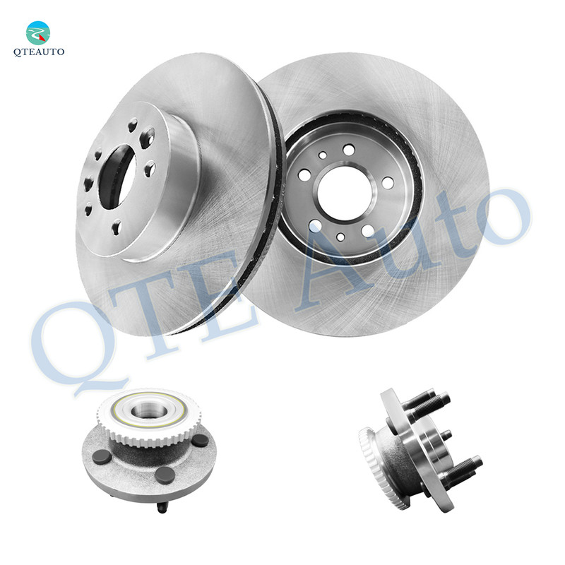 Set of 4 Front 316mm Brake Disc Rotors-Wheel Hub Bearing Assembly For 1998-2002 Lincoln Town Car