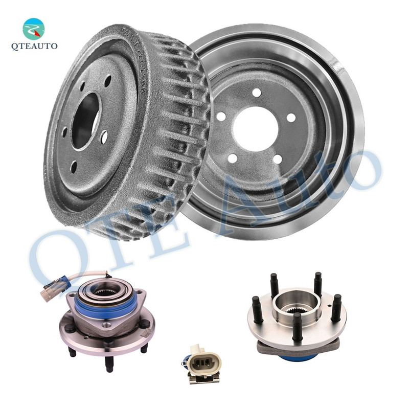 Set of 4 Rear 276.1mm Brake Drum-Wheel Hub Bearing Assembly For 2002-2004 Oldsmobile Silhouette