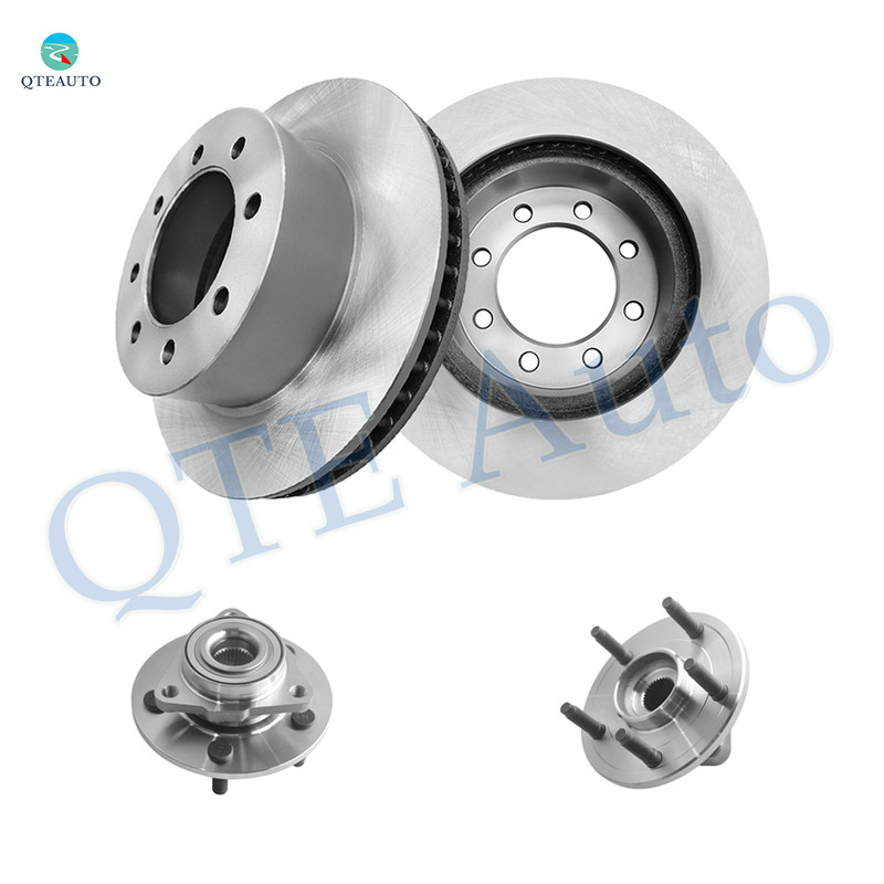 Set of 4 Front 353mm Brake Disc Rotors-Wheel Hub Bearing Assembly For 2006-2008 Dodge RAM 1500 5 Stud Wheel