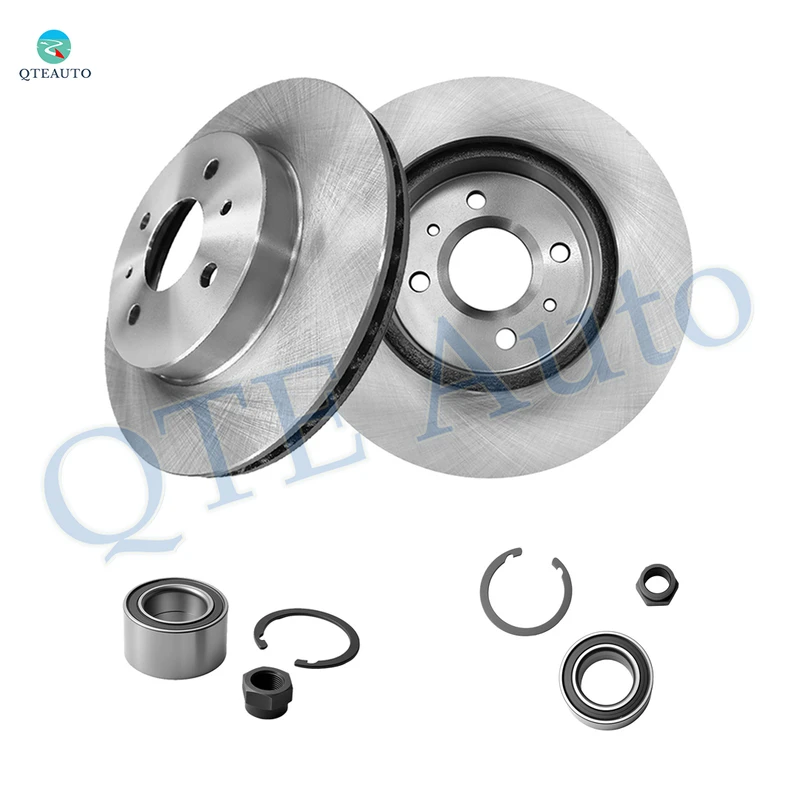 Set of 4 Front 250mm Brake Disc Rotors-Wheel Bearing For 1994-2002 Saturn SC1