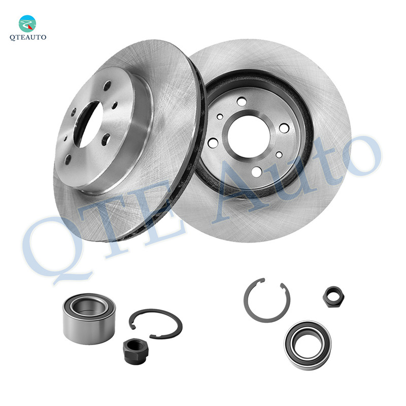 Set of 4 Front 250mm Brake Disc Rotors-Wheel Bearing For 1994-2002 Saturn SL