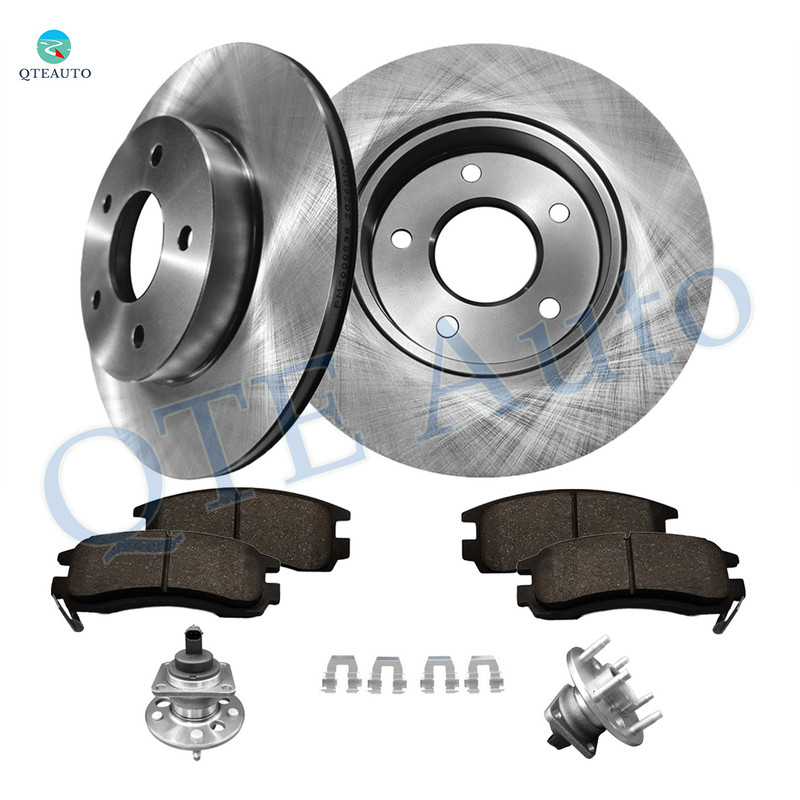 Set of 8 Rear 280.8mm Brake Disc Rotors-Wheel Hub Bearing Assembly-Ceramic Brake Pad Kit For 2000-2005 Buick Park Avenue
