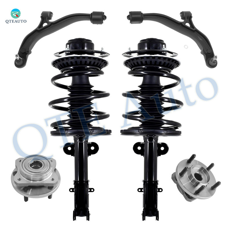 Set of 6 Front Lower Control Arm Ball Joint-Wheel Hub Bearing Assembly-Quick Complete Strut-Coil Spring Assembly For 2001-2007 Chrysler Town & Country