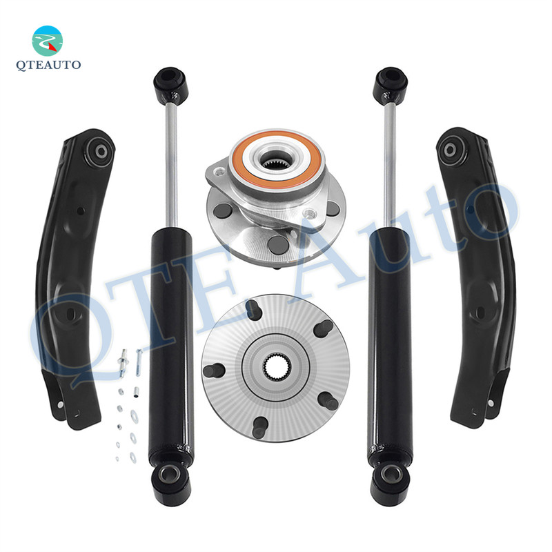 Set of 6 Front Upper Control Arm-Wheel Hub Bearing Assembly-Steering Damper For 1999-2004 Jeep Grand Cherokee