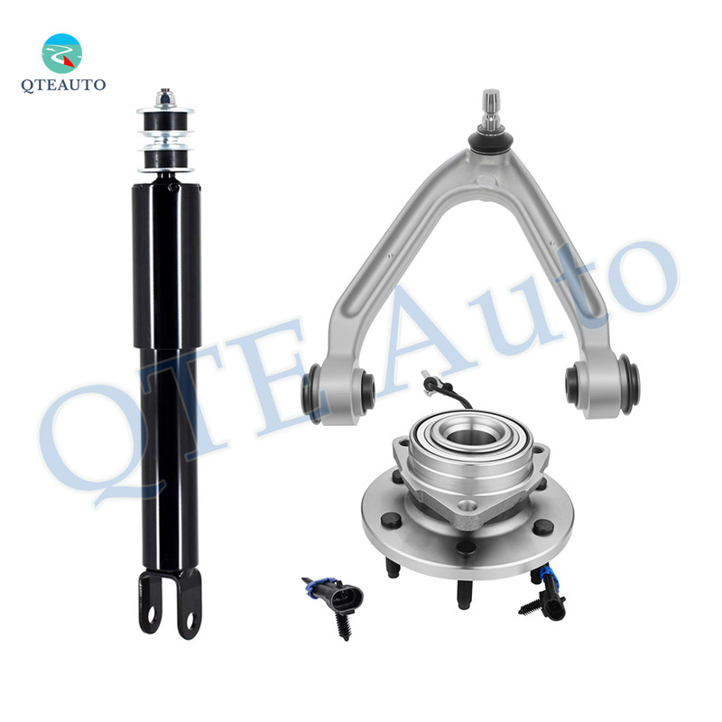 Set of 3 Front Right Upper Control Arm Ball Joint-Wheel Hub Bearing Assembly-Shock Absorber For 2006-2008 Hummer H3