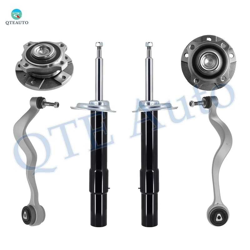 Set of 6 Front Lower Forward Control Arm Ball Joint-Wheel Hub Bearing Assembly-Suspension Strut Assembly For 2008-2010 BMW 528I