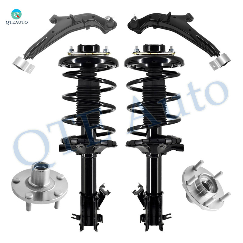 Set of 6 Front Lower Control Arm Ball Joint-Wheel Hub Bearing Assembly-Quick Complete Strut-Coil Spring Assembly For 2000 Nissan Maxima