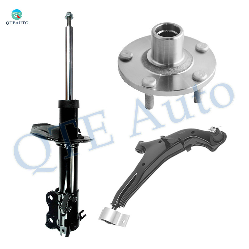 Set of 3 Front Right Lower Control Arm Ball Joint-Wheel Hub Bearing Assembly-Suspension Strut Assembly For 2000 2001 Infiniti I30