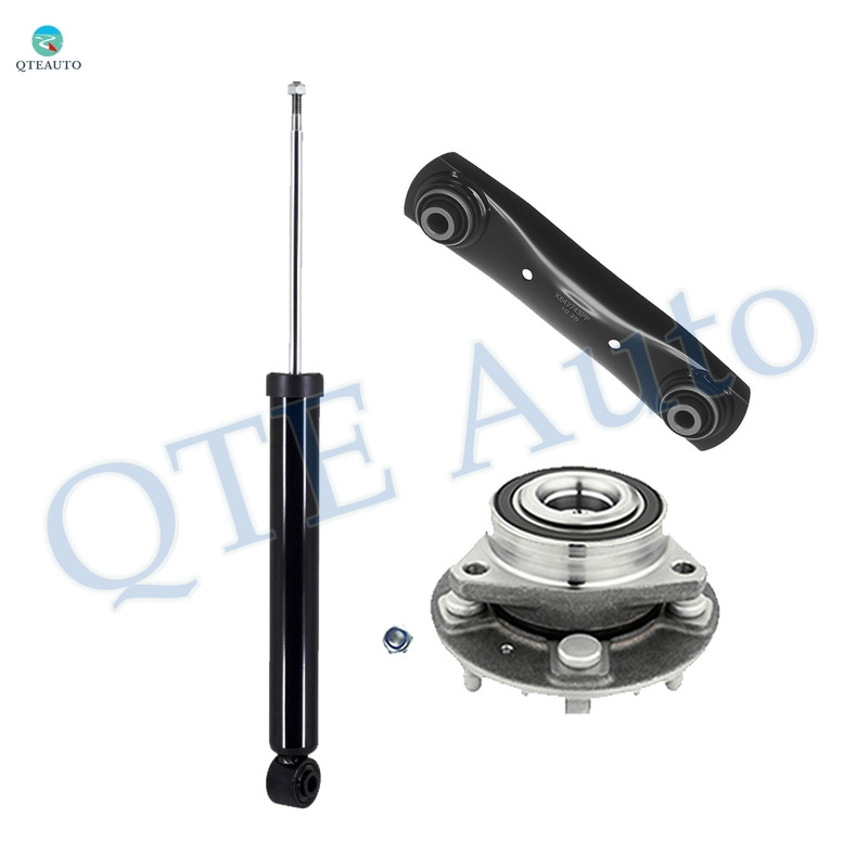 Set of 3 Rear Lower Forward Control Arm-Wheel Hub Bearing Assembly-Shock Absorber For 2016 Chevrolet Malibu Limited