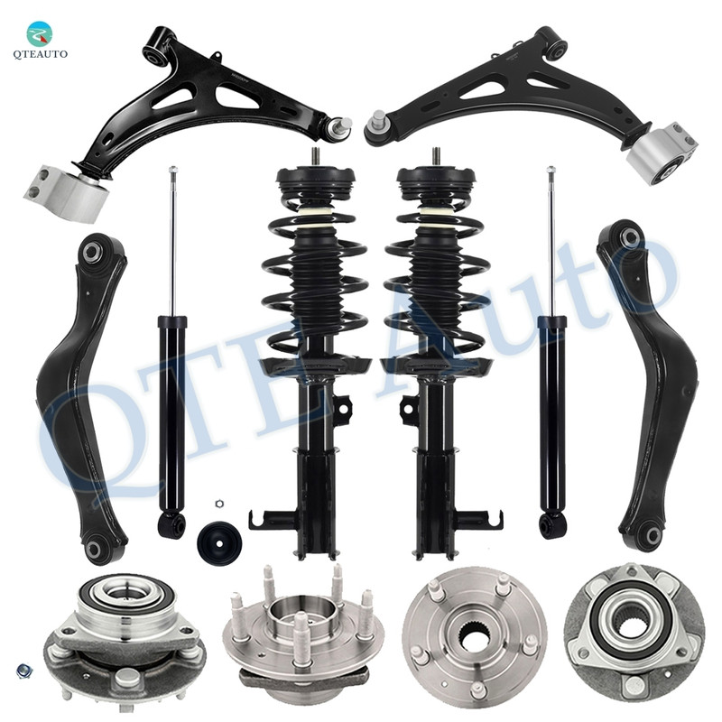 Set of 12 Front Lower Control Arm Ball Joint-Wheel Hub Bearing-Quick Complete Strut-Coil Spring Assembly-Rear Upper Control Arm-Wheel Hub Bearing-Shock Absorber For 2014-2017 Chevrolet Impala