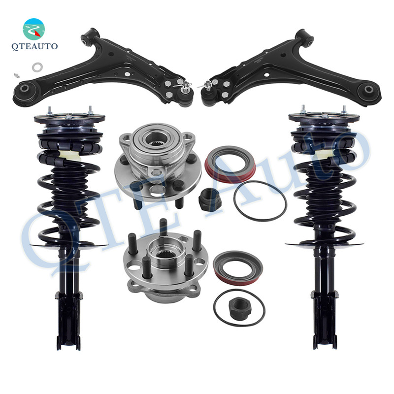 Set of 6 Front Lower Control Arm Ball Joint-Wheel Hub Bearing Assembly-Quick Complete Strut-Coil Spring Assembly For 1995-1999 Chevrolet Cavalier