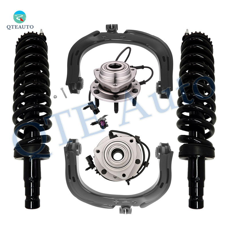 Set of 6 Front Upper Control Arm-Wheel Hub Bearing Assembly-Quick Complete Strut-Coil Spring Assembly For 2005-2008 Saab 9-7X
