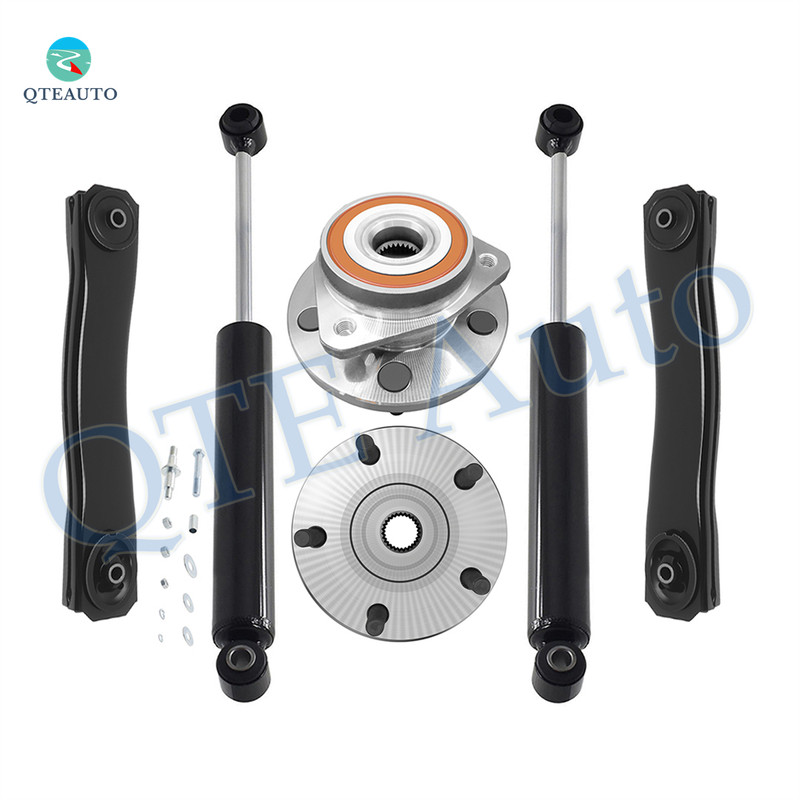 Set of 6 Front Lower Control Arm-Wheel Hub Bearing Assembly-Steering Damper For 1999-2004 Jeep Grand Cherokee