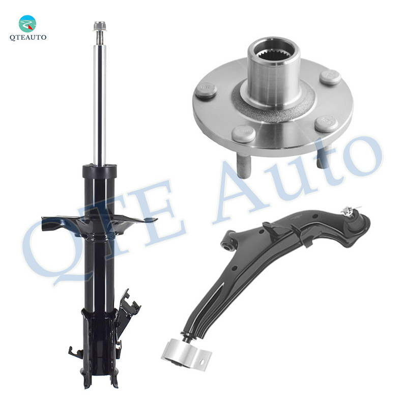Set of 3 Front Right Lower Control Arm Ball Joint-Wheel Hub Bearing Assembly-Suspension Strut Assembly For 2002-2004 Infiniti I35