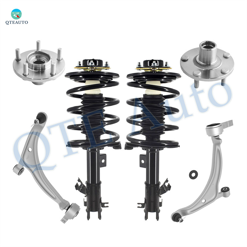 Set of 6 Front Lower Control Arm Ball Joint-Wheel Hub Bearing Assembly-Quick Complete Strut-Coil Spring Assembly For 2004-2008 Nissan Maxima