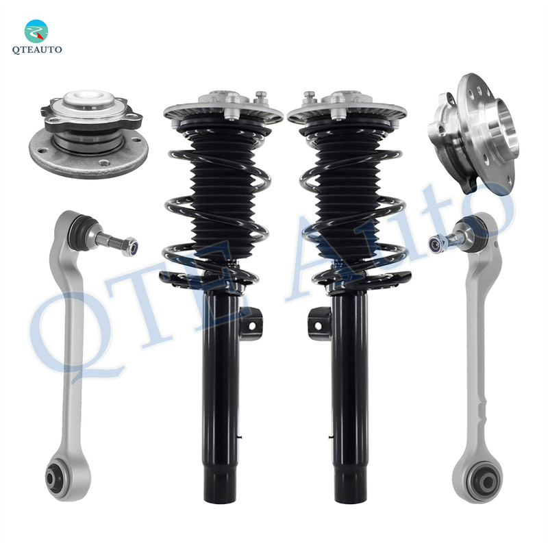 Set of 6 Front Lower Rearward Control Arm Ball Joint-Wheel Hub Bearing Assembly-Quick Complete Strut-Coil Spring Assembly For 2012 BMW 328I Sedan