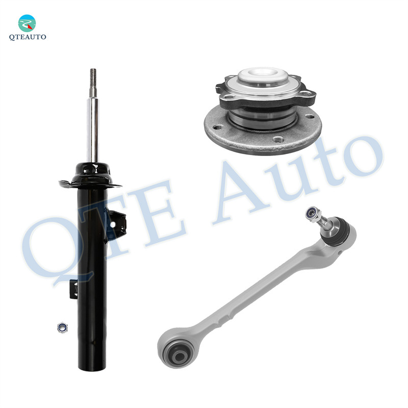 Set of 3 Front Left Lower Rearward Control Arm Ball Joint-Wheel Hub Bearing Assembly-Suspension Strut Assembly For 2012 BMW 328I