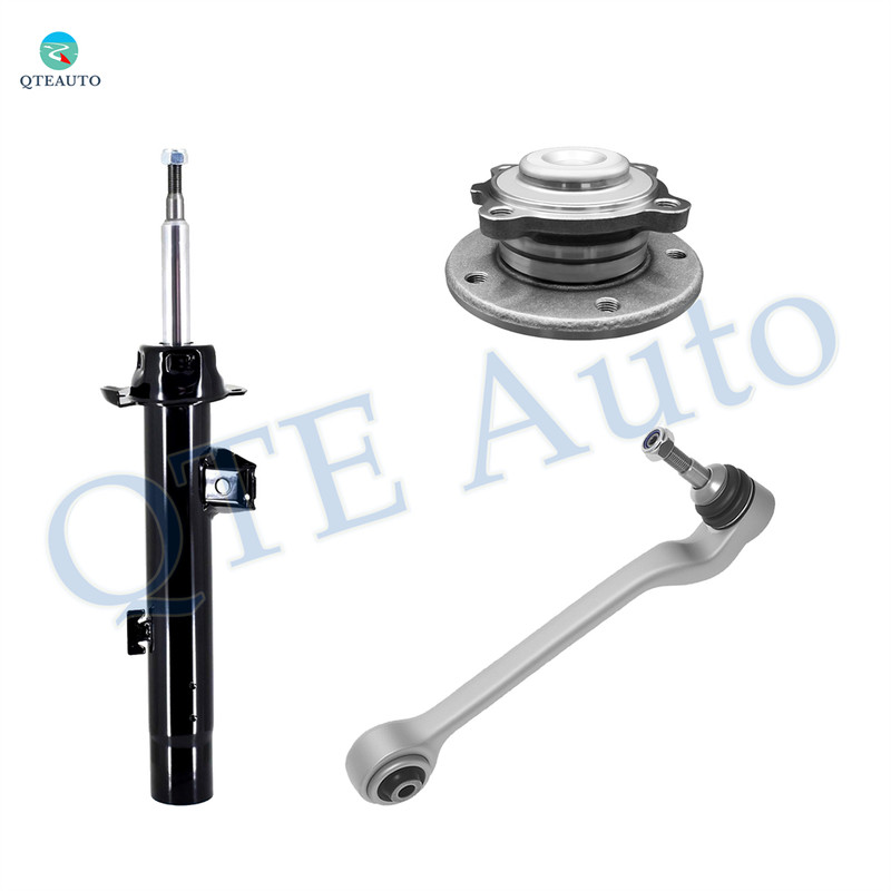 Set of 3 Front Right Lower Rearward Control Arm Ball Joint-Wheel Hub Bearing Assembly-Suspension Strut Assembly For 2012 BMW 328I E91 Body Code