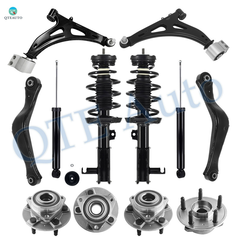 Set of 12 Front Lower Control Arm Ball Joint-Wheel Hub Bearing-Quick Complete Strut-Coil Spring Assembly-Rear Upper Control Arm-Wheel Hub Bearing-Shock Absorber For 2018 2019 Chevrolet Impala L4