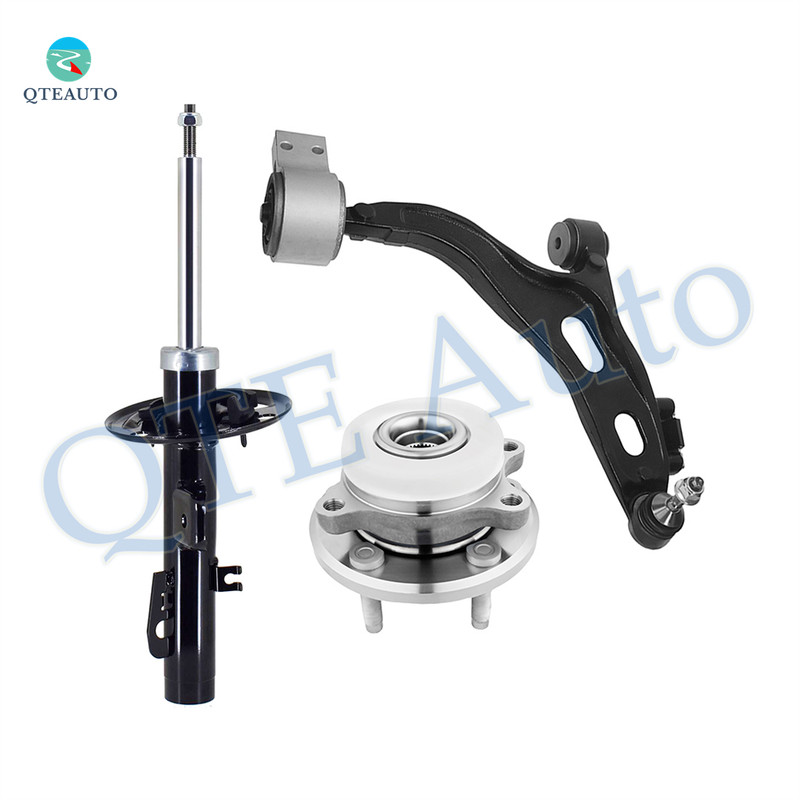 Set of 3 Front Right Lower Control Arm Ball Joint-Wheel Hub Bearing Assembly-Suspension Strut Assembly For 2010-2012 Ford Taurus