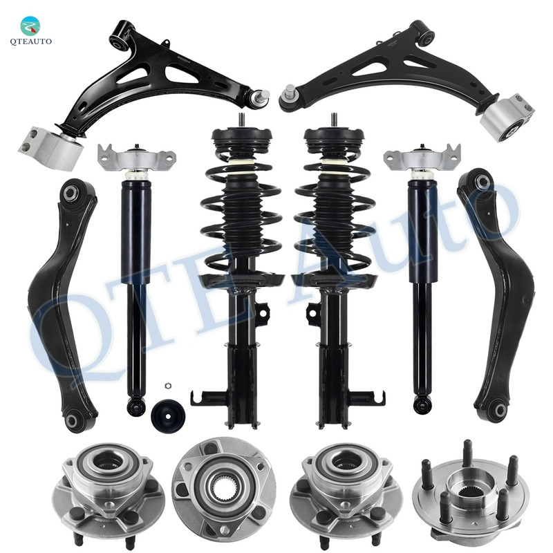 Set of 12 Front Lower Control Arm Ball Joint-Wheel Hub Bearing-Quick Complete Strut-Coil Spring-Rear Upper Control Arm-Wheel Hub Bearing-Complete Shock Absorber Kit For 2018 Chevrolet Impala L4