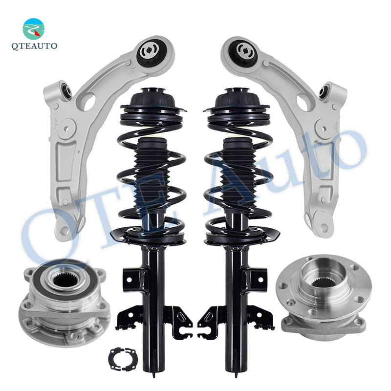 Set of 6 Front Lower Control Arm-Wheel Hub Bearing Assembly-Quick Complete Strut-Coil Spring Assembly For 2014-2018 Jeep Cherokee Old Version