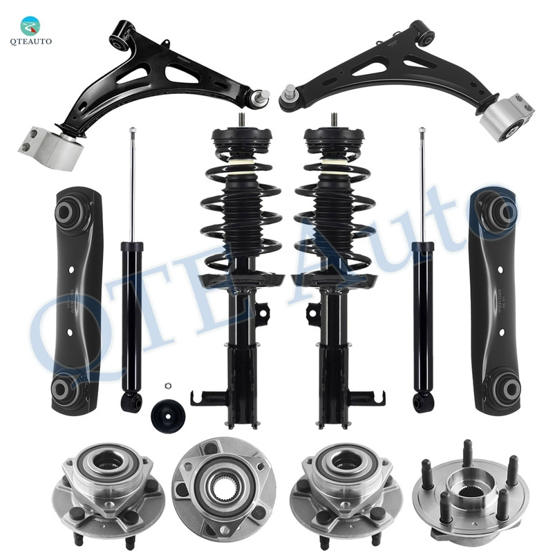 Set of 12 Front Lower Control Arm Ball Joint-Wheel Hub Bearing-Quick Complete Strut-Coil Spring-Rear Lower Forward Control Arm-Wheel Hub Bearing-Shock Absorber For 2018 2019 Chevrolet Impala L4