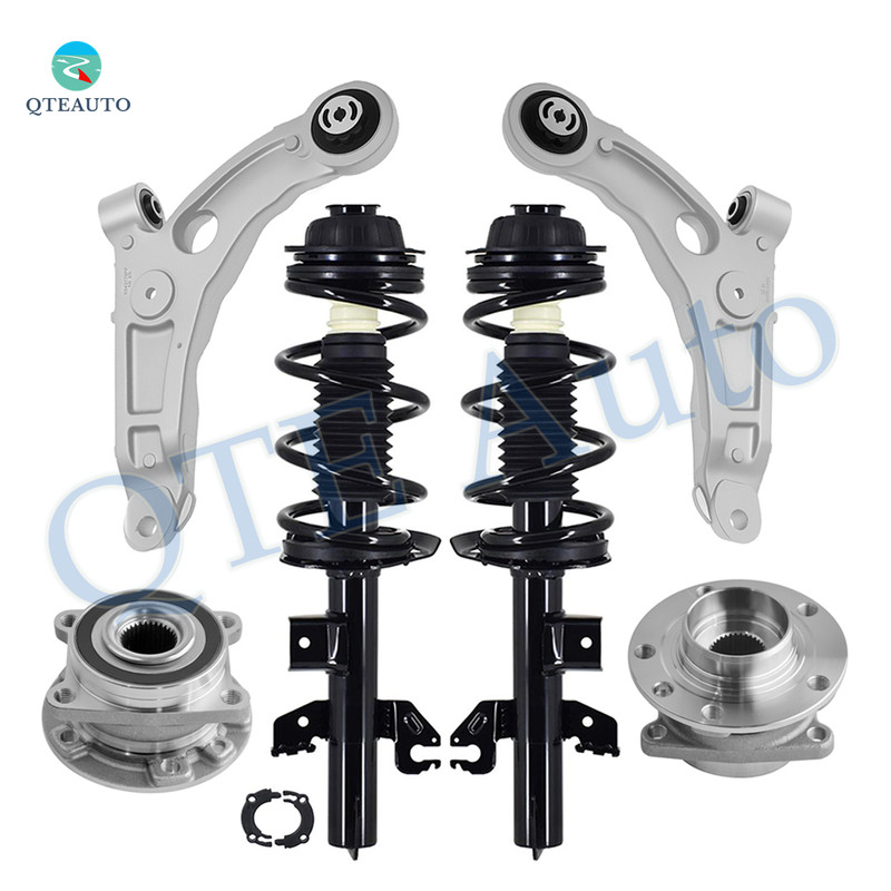 Set of 6 Front Lower Control Arm-Wheel Hub Bearing Assembly-Quick Complete Strut-Coil Spring Assembly For 2014-2018 Jeep Cherokee Trailhawk